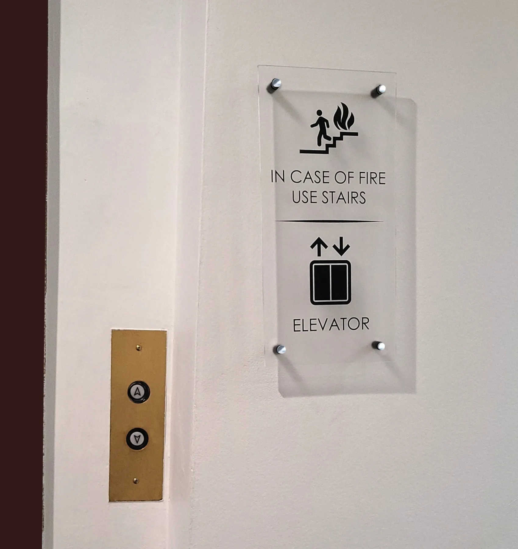 Installed acrylic interior sign