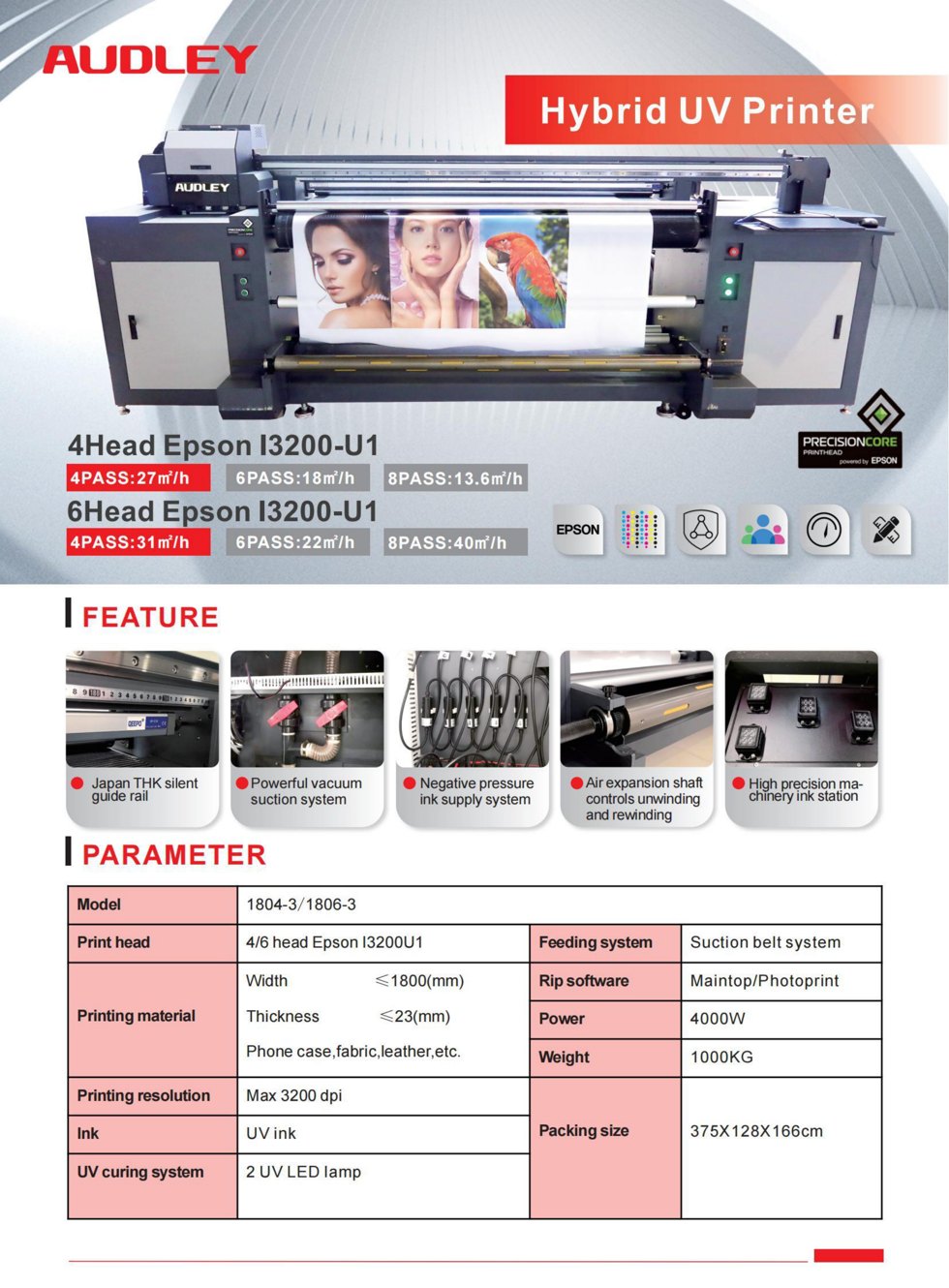 Audley Hybrid UV I3200 Roll and Flatbed detail