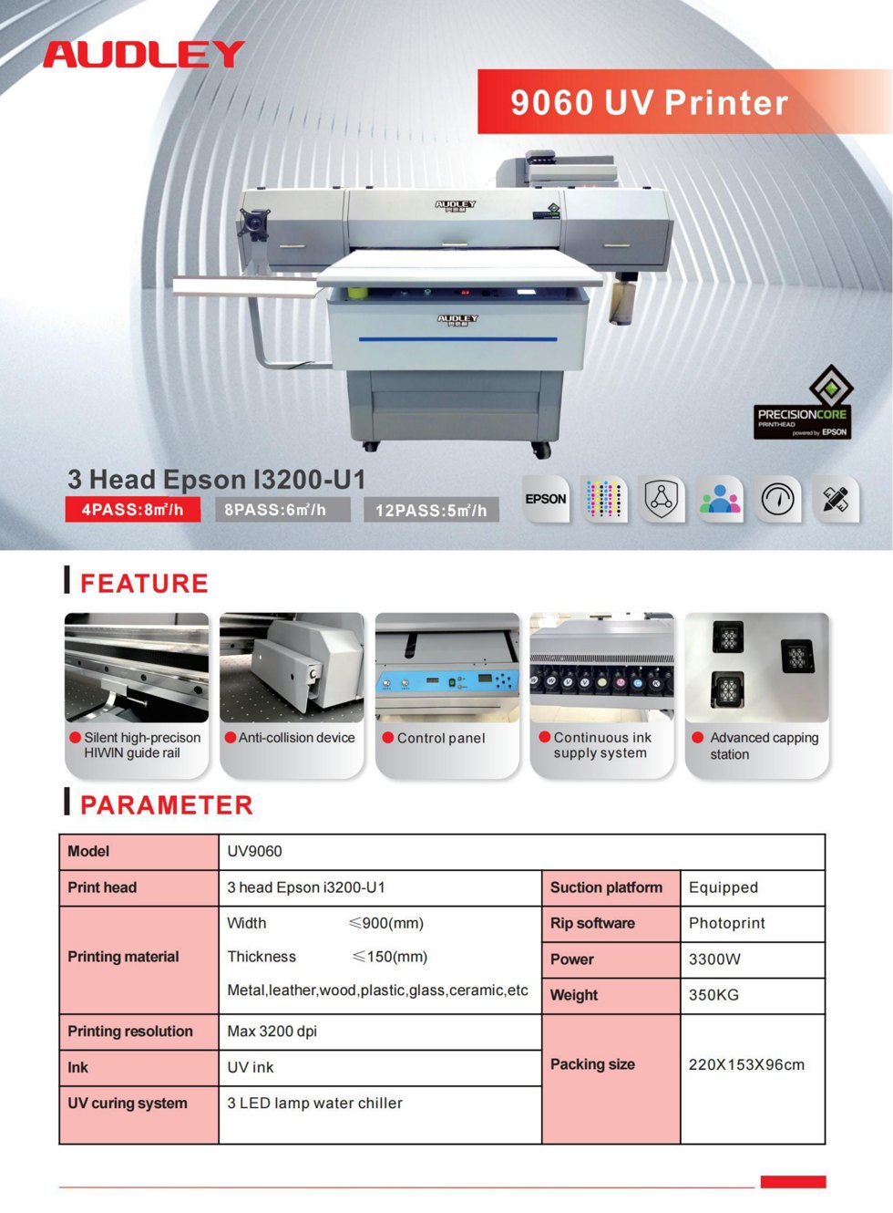 Audley UV9060 I3200-U1 Flatbed detail
